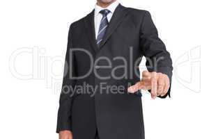 Classy businessman pointing finger