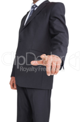 Stylish businessman pointing the finger