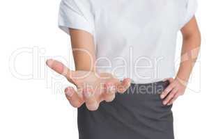 Businesswoman presenting her empty hand