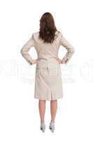 Businesswoman standing back to camera
