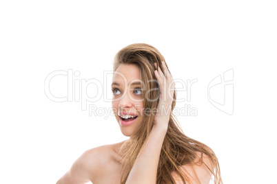 Bare natural woman posing