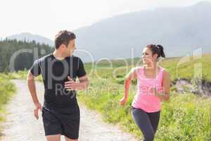 Athletic couple on a jog