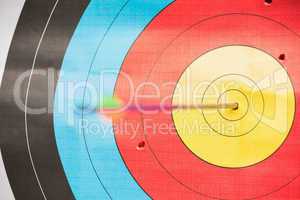 Arrow in bulls eye target