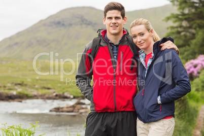 Fit couple on a hike