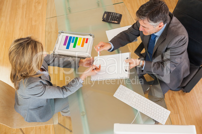 Two business people negociating in an office
