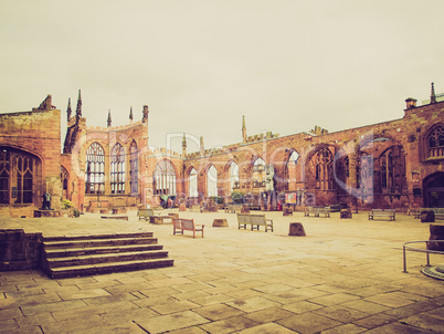 retro look coventry cathedral ruins