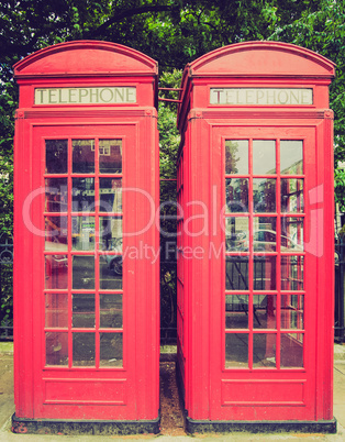 vintage look london telephone box