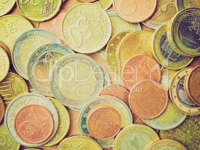 retro look euro coins