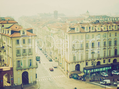 retro look piazza castello, turin