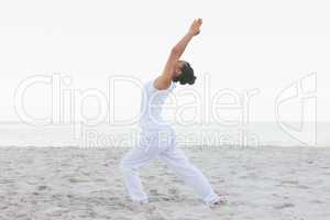 Woman in low lunge yoga pose