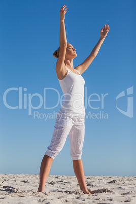 Woman practicing yoga