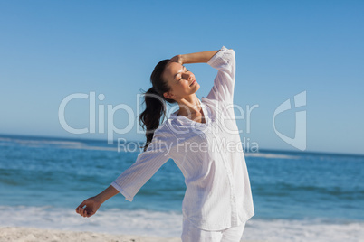 Attractive woman relaxing the sun