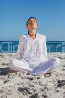 Woman relaxing at beach