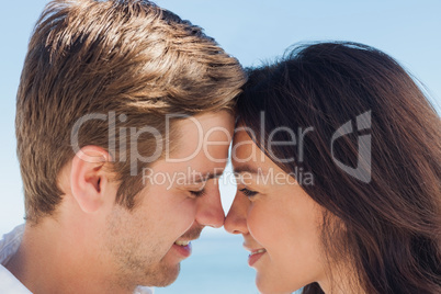 Close up view of romantic couple