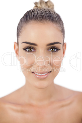 Delighted woman looking at camera