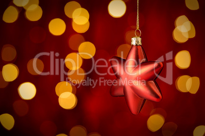 Hanging Christmas Ornament star lights background