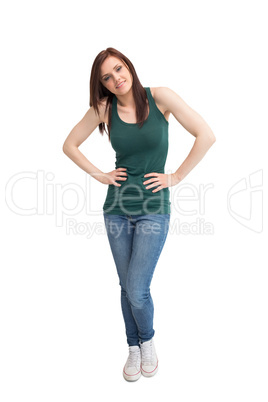 Happy young woman posing