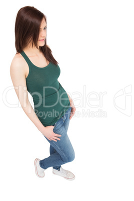 Content casual woman posing