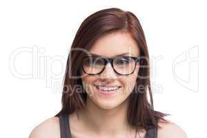 Pretty young woman wearing glasses posing