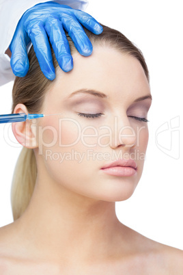 Gorgeous young model having botox injection