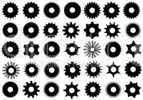 Different Gear Shapes Isolated