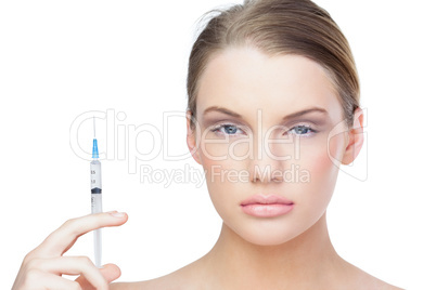 Relaxed pretty model holding surgical needle