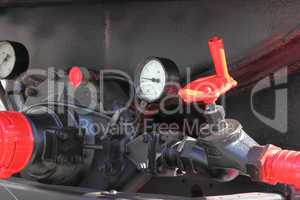 faucet and pressure gauge fire truck