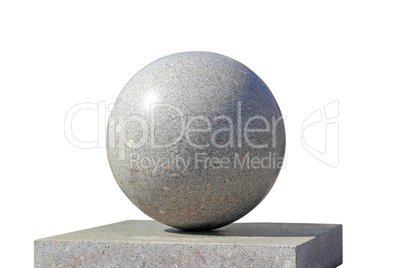 Grey granite spheres isolated on a white background