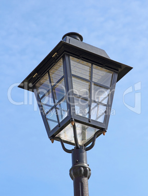 street lamp against the background of blue sky