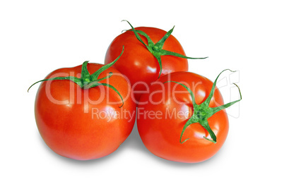 red tomatoes isolated on a white background