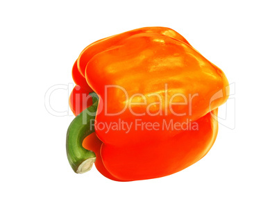 yellow sweet  bell pepper isolated on white background