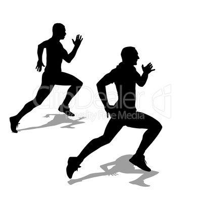 Running silhouettes. Vector illustration.