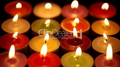 Closeup of colorful candles