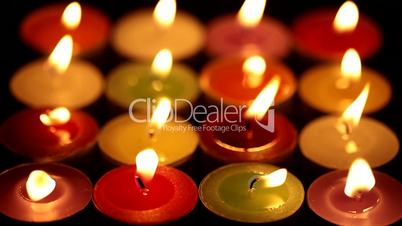 Closeup of colorful candles