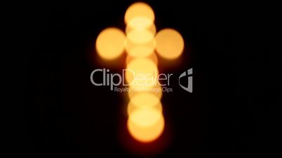 Closeup of colorful cross candles