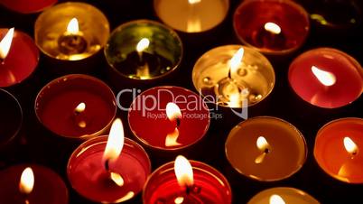 Closeup of colorful candles