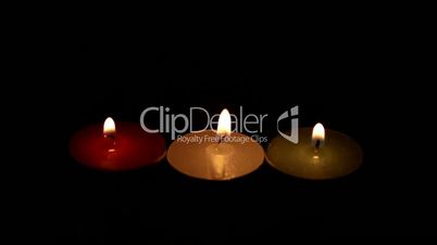 Three color of candles