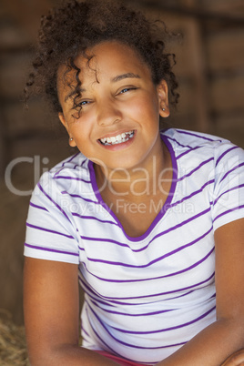 Happy Mixed Race African American Girl Child