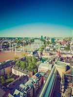 retro look aerial view of frankfurt