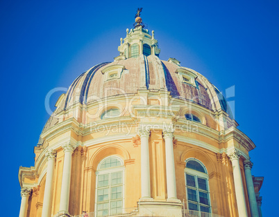 retro look basilica di superga, turin