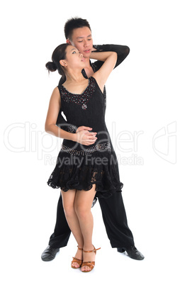 Couple Latin dancers dancing