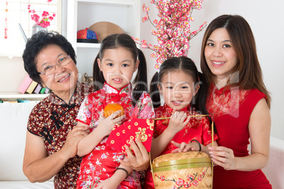 Beautiful multi generations Asian family