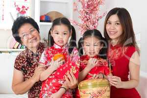 Beautiful multi generations Asian family