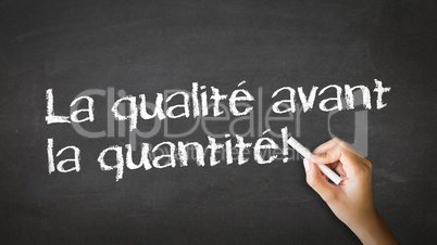 quality over quantity (in french)