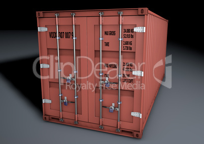 Red ISO Sea Container