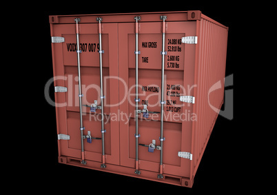 detailed model of a 20ft ISO sea container