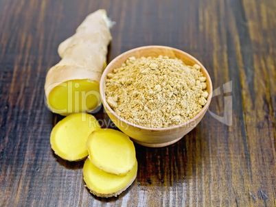 ginger powder and root sliced