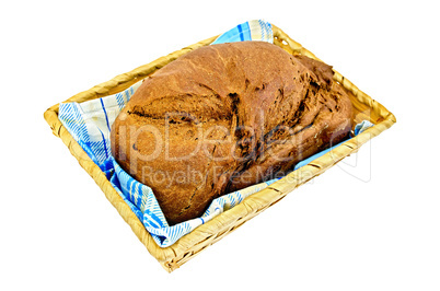 rye homemade bread in a basket