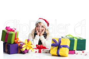 Weihnachtsfrau mit Geschenken