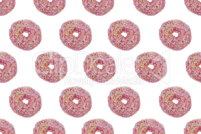 seamless pattern of pink glazed donuts